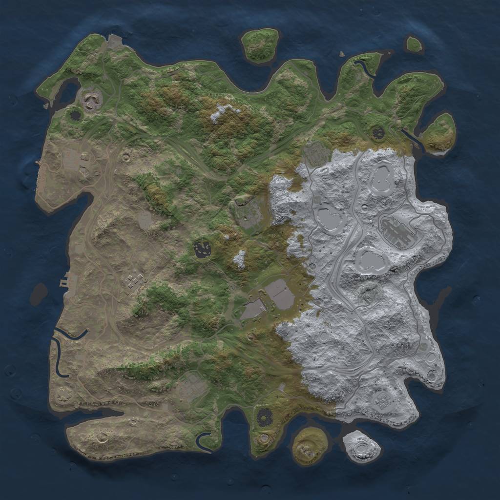 Rust Map: Procedural Map, Size: 4250, Seed: 804928489, 17 Monuments