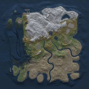 Thumbnail Rust Map: Procedural Map, Size: 3700, Seed: 1606704820, 15 Monuments
