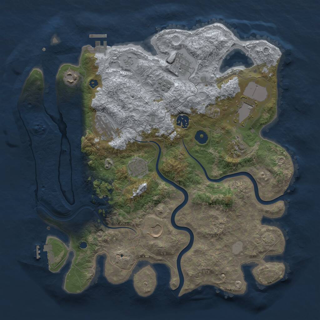 Rust Map: Procedural Map, Size: 3700, Seed: 1606704820, 15 Monuments