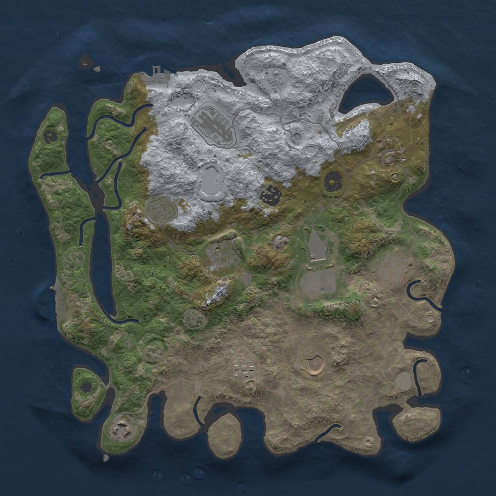 Rust Map: Procedural Map, Size: 3700, Seed: 1606704820, 18 Monuments