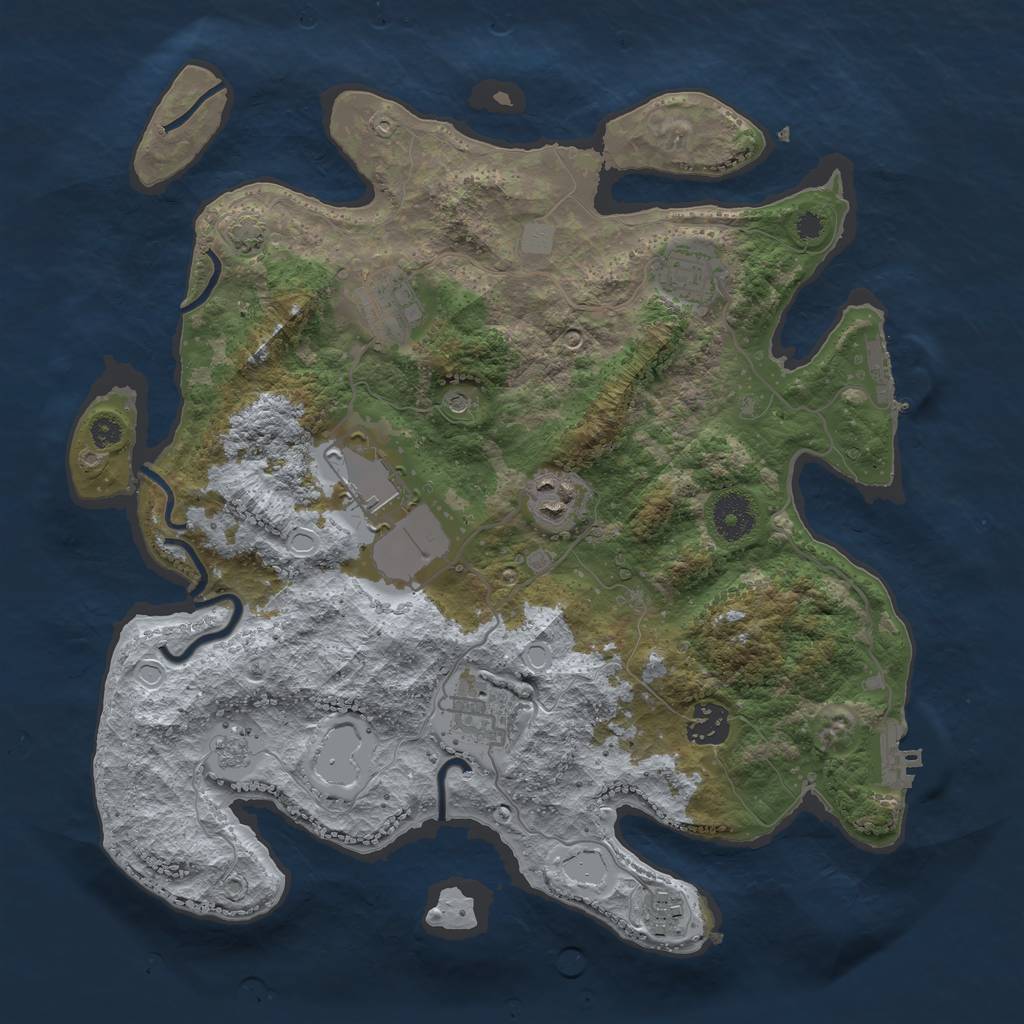Rust Map: Procedural Map, Size: 3500, Seed: 78768967, 15 Monuments
