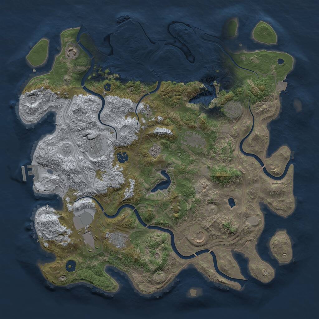 Rust Map: Procedural Map, Size: 4250, Seed: 1919638091, 15 Monuments