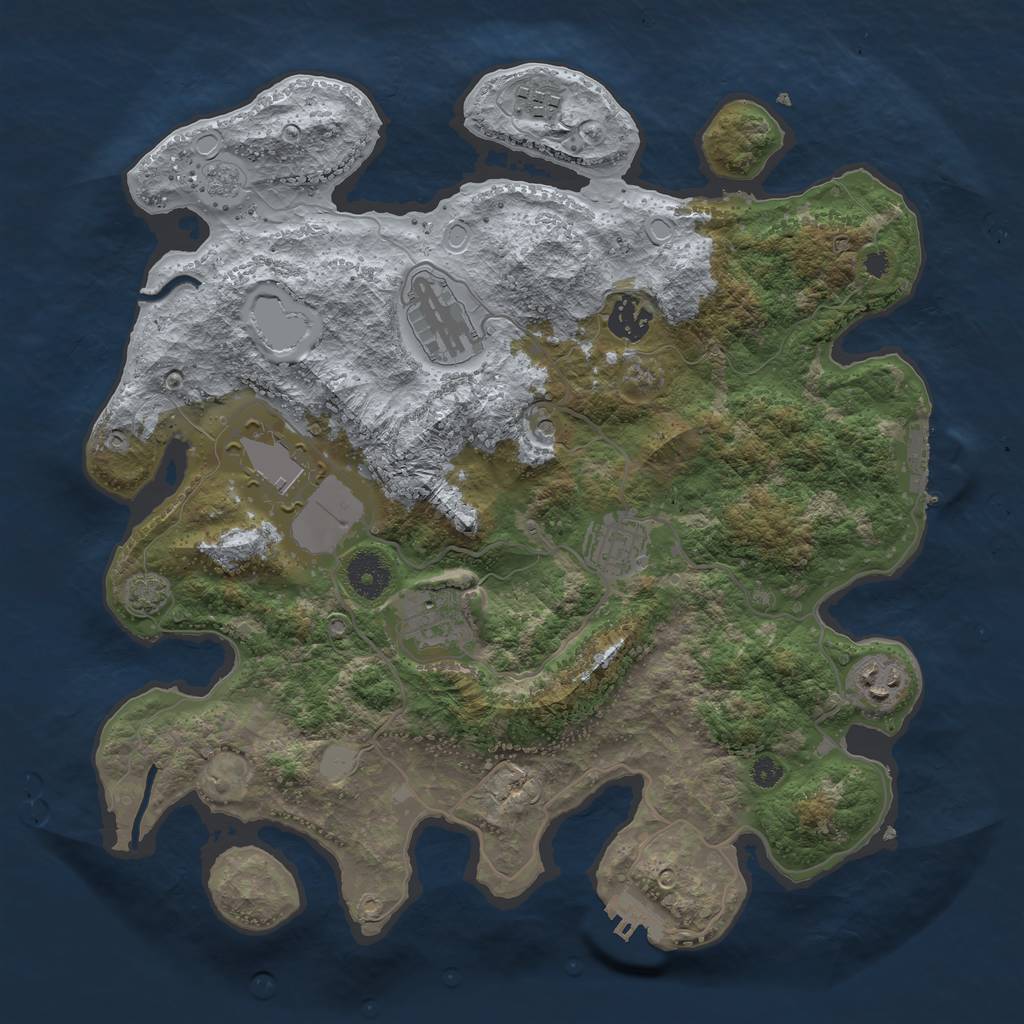 Rust Map: Procedural Map, Size: 3550, Seed: 397832, 15 Monuments