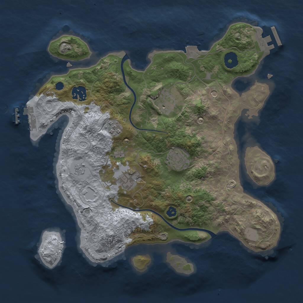 Rust Map: Procedural Map, Size: 3000, Seed: 536765720, 10 Monuments
