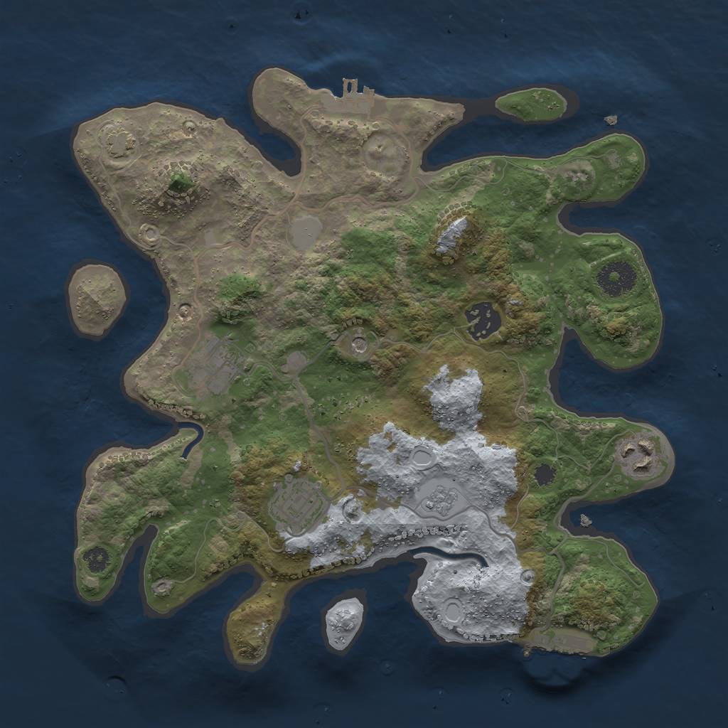 Rust Map: Procedural Map, Size: 3000, Seed: 15641002, 12 Monuments