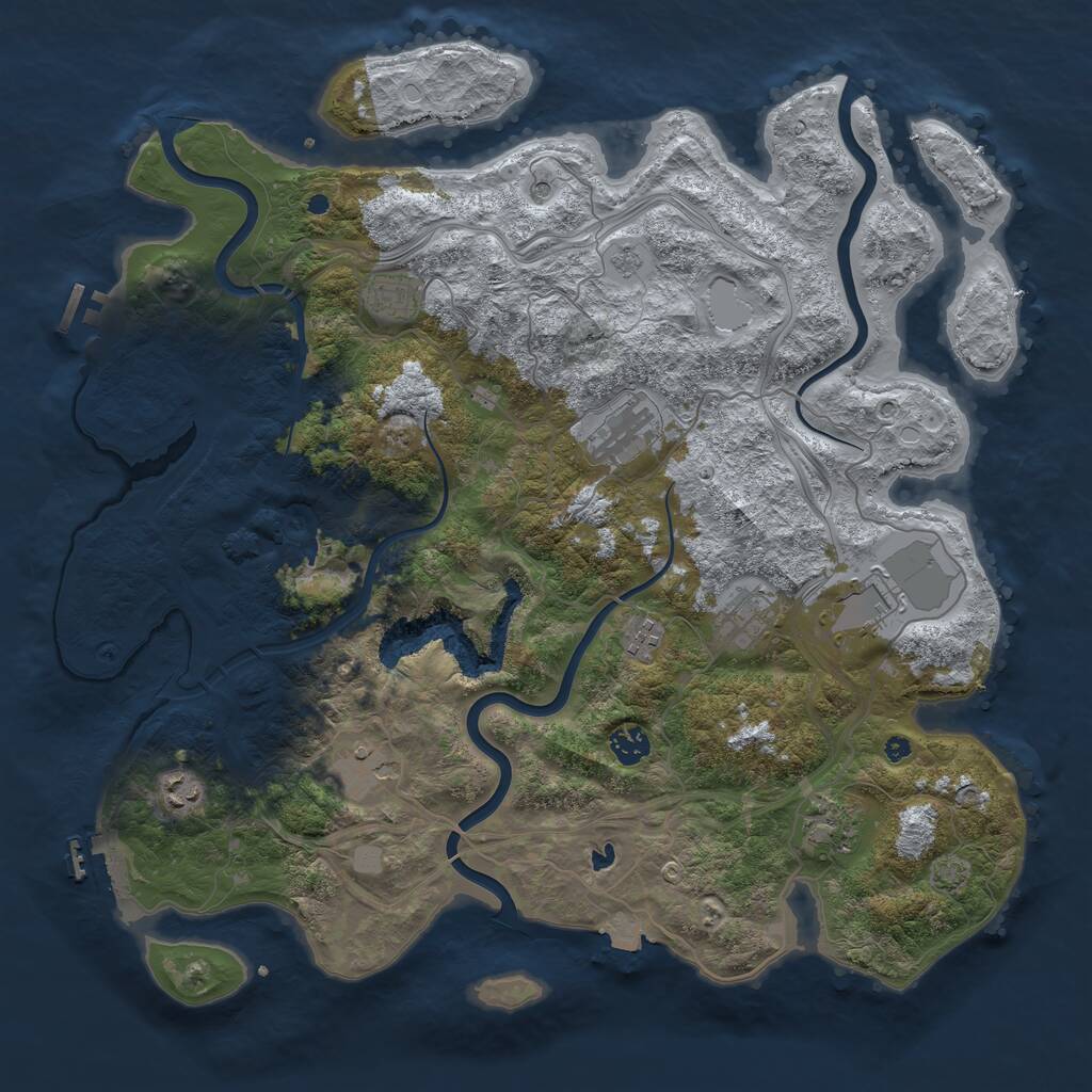 Rust Map: Procedural Map, Size: 4250, Seed: 608608667, 15 Monuments