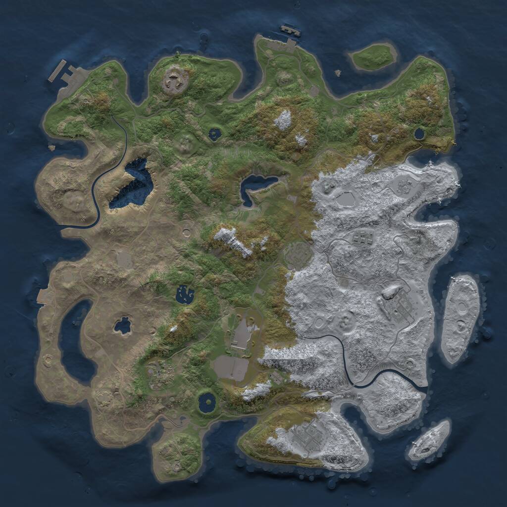 Rust Map: Procedural Map, Size: 4000, Seed: 509298, 14 Monuments