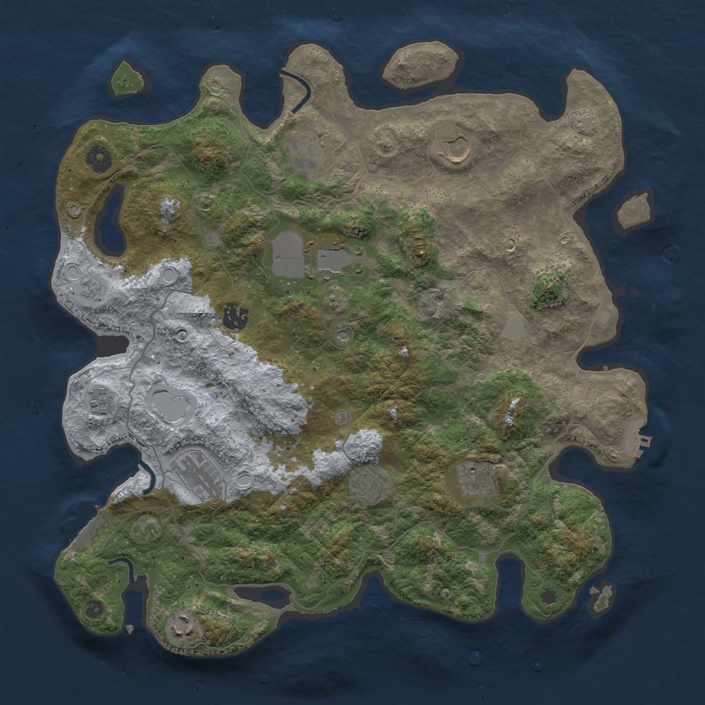 Rust Map: Procedural Map, Size: 4000, Seed: 179555, 17 Monuments