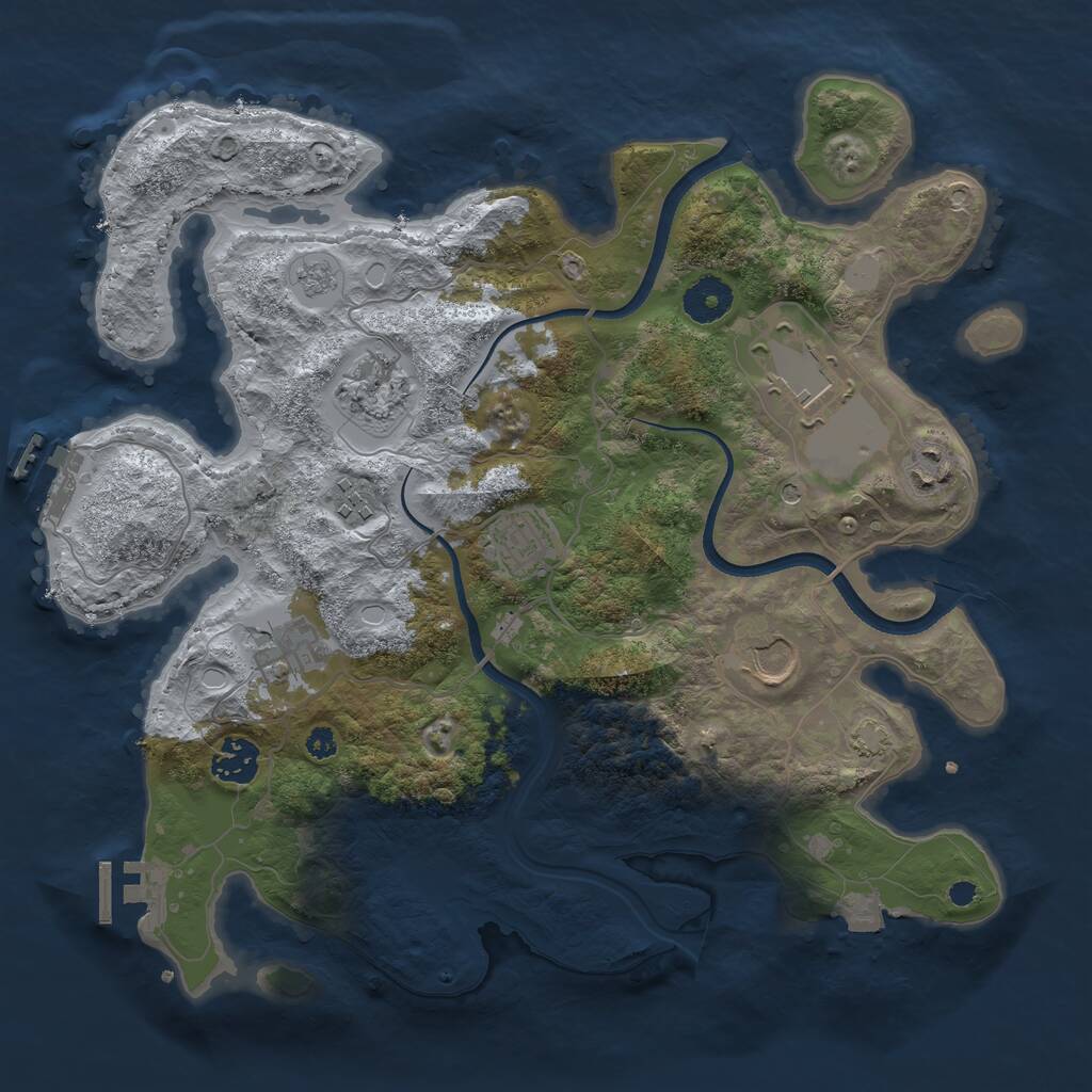 Rust Map: Procedural Map, Size: 3500, Seed: 6600019, 14 Monuments