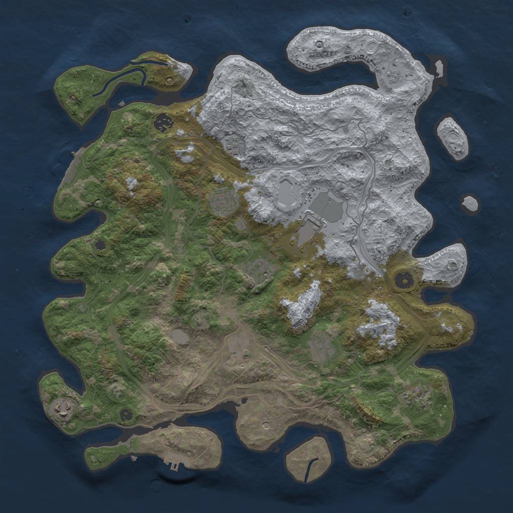 Rust Map: Procedural Map, Size: 4250, Seed: 34565, 17 Monuments