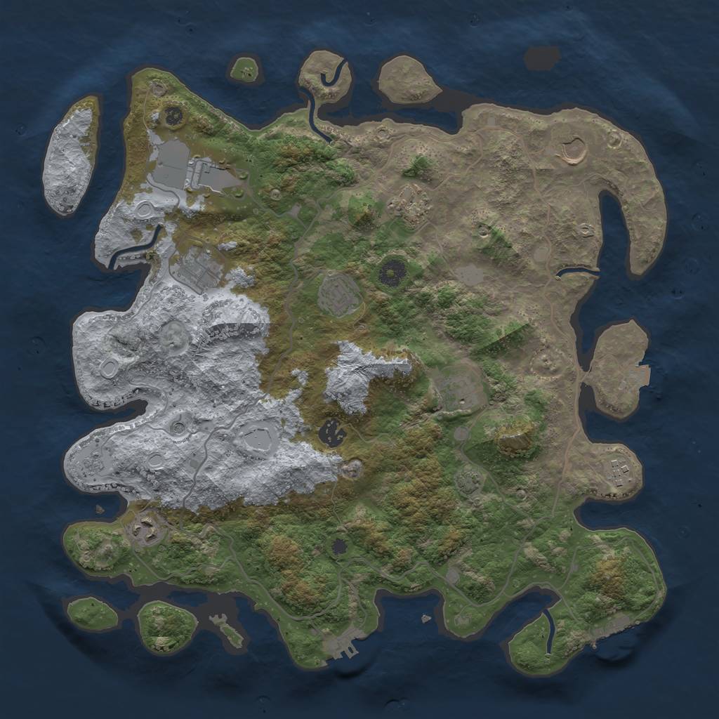 Rust Map: Procedural Map, Size: 4000, Seed: 541772, 17 Monuments