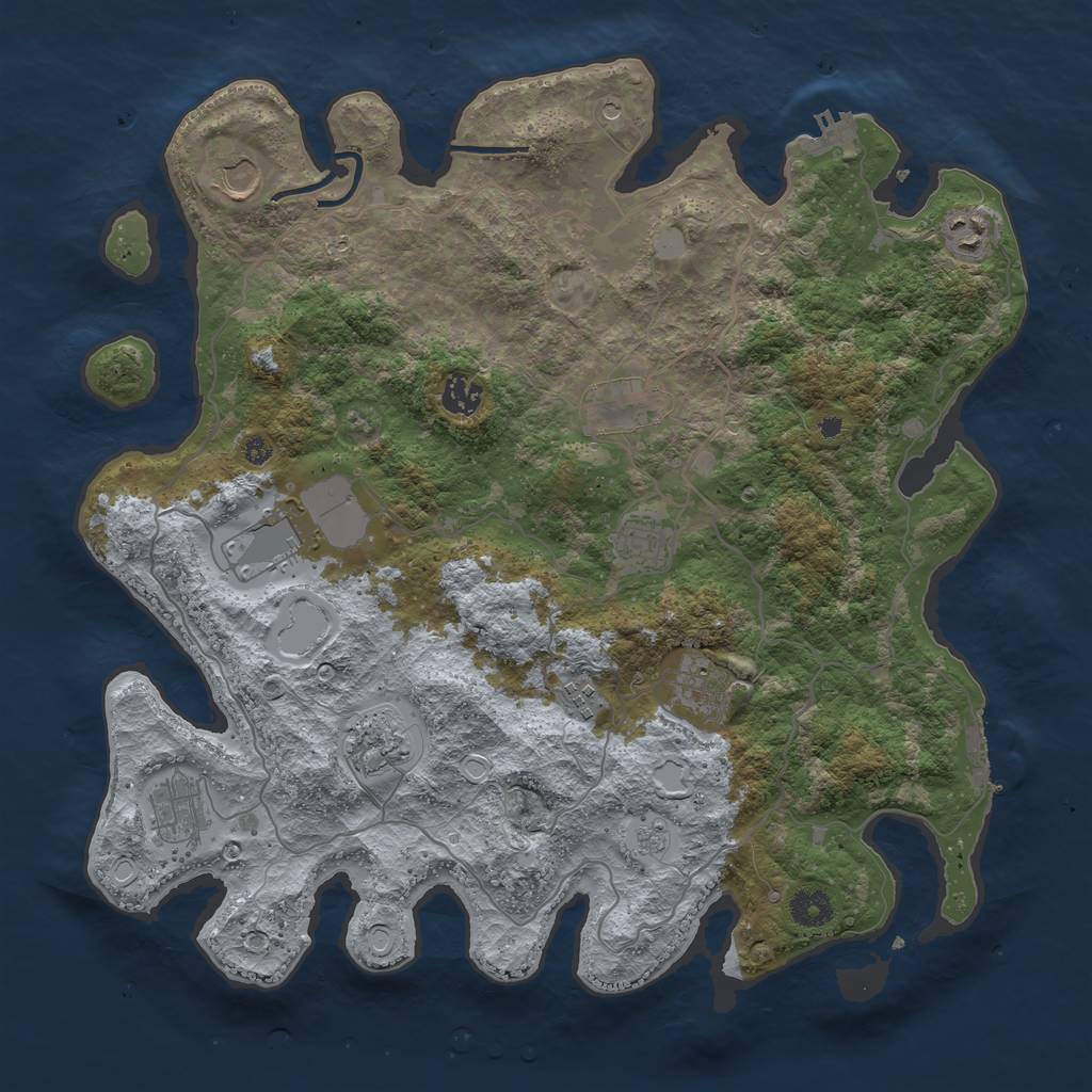 Rust Map: Procedural Map, Size: 4000, Seed: 201565506, 17 Monuments