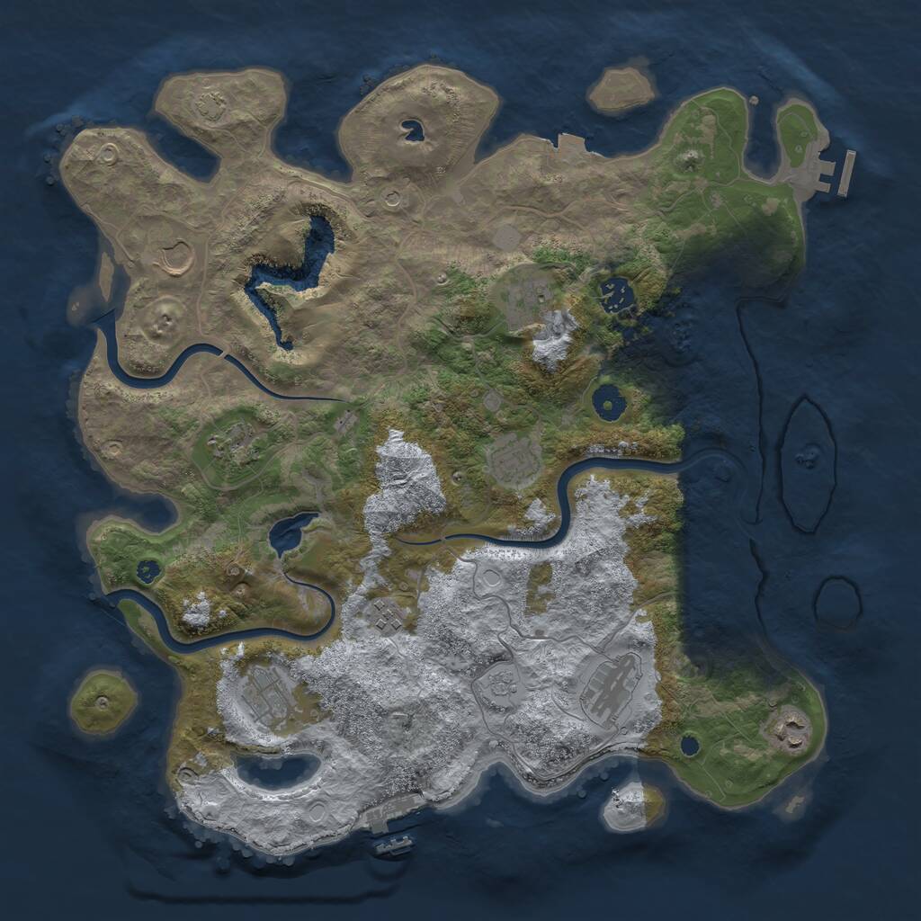 Rust Map: Procedural Map, Size: 4000, Seed: 955878, 15 Monuments