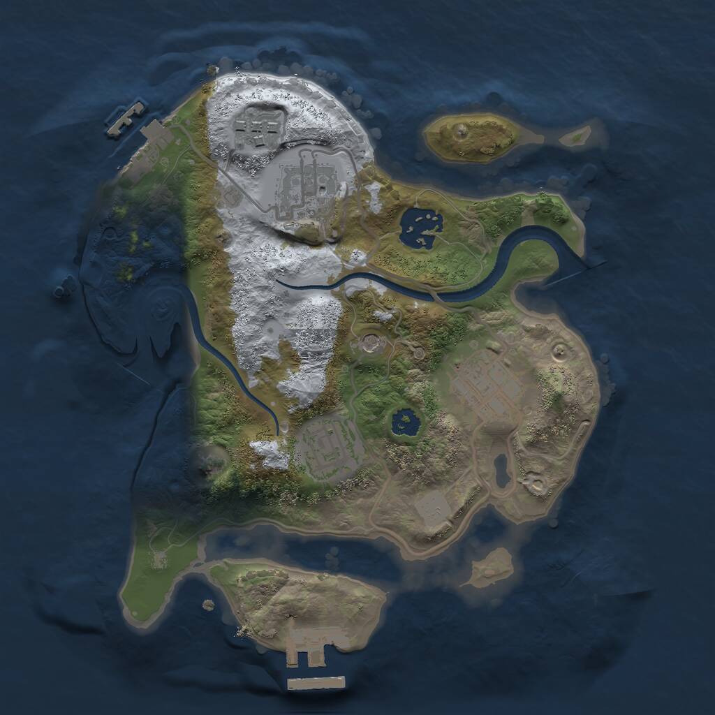 Rust Map: Procedural Map, Size: 2500, Seed: 49202, 9 Monuments