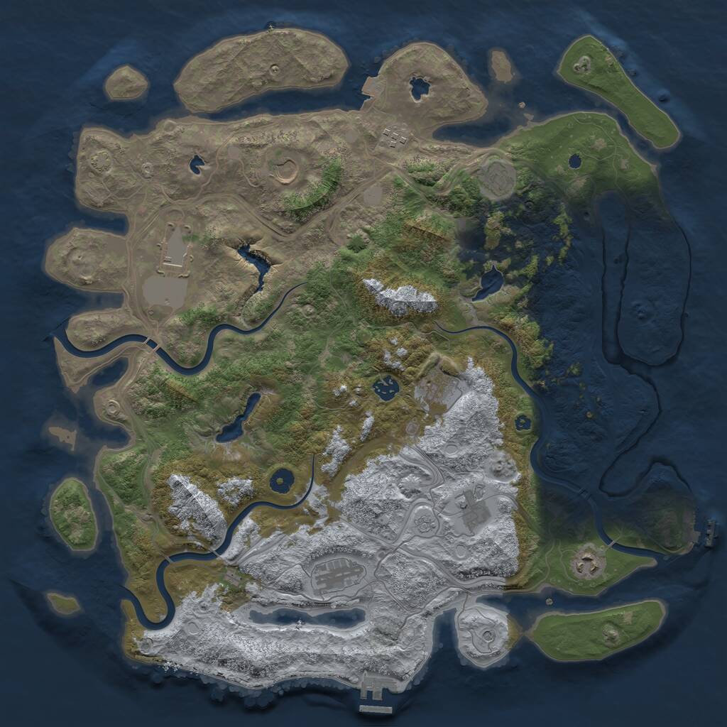 Rust Map: Procedural Map, Size: 4500, Seed: 23145, 15 Monuments