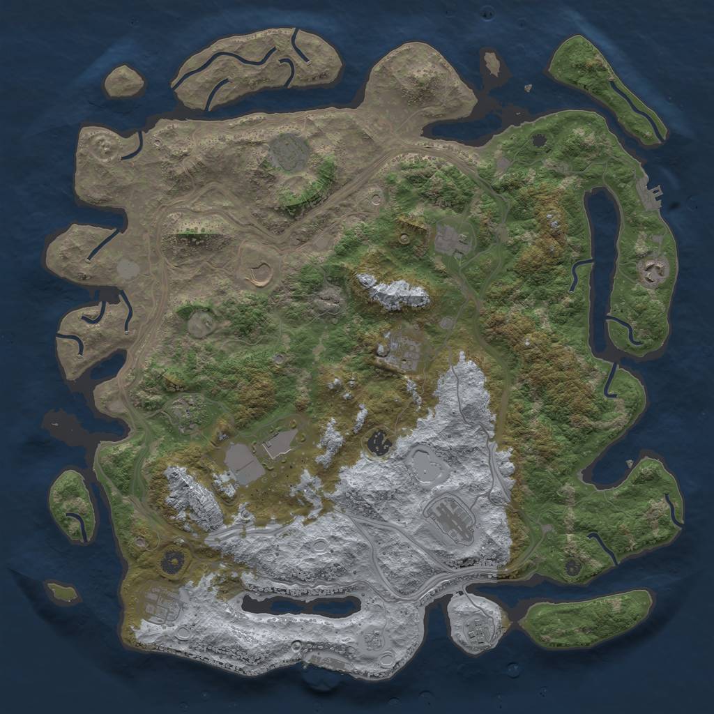 Rust Map: Procedural Map, Size: 4500, Seed: 23145, 18 Monuments