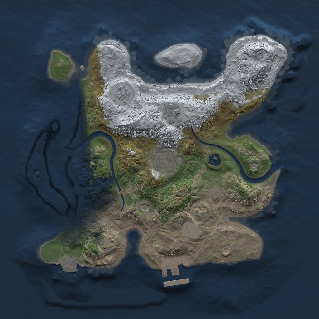 Rust Map: Procedural Map, Size: 2500, Seed: 28203, 7 Monuments