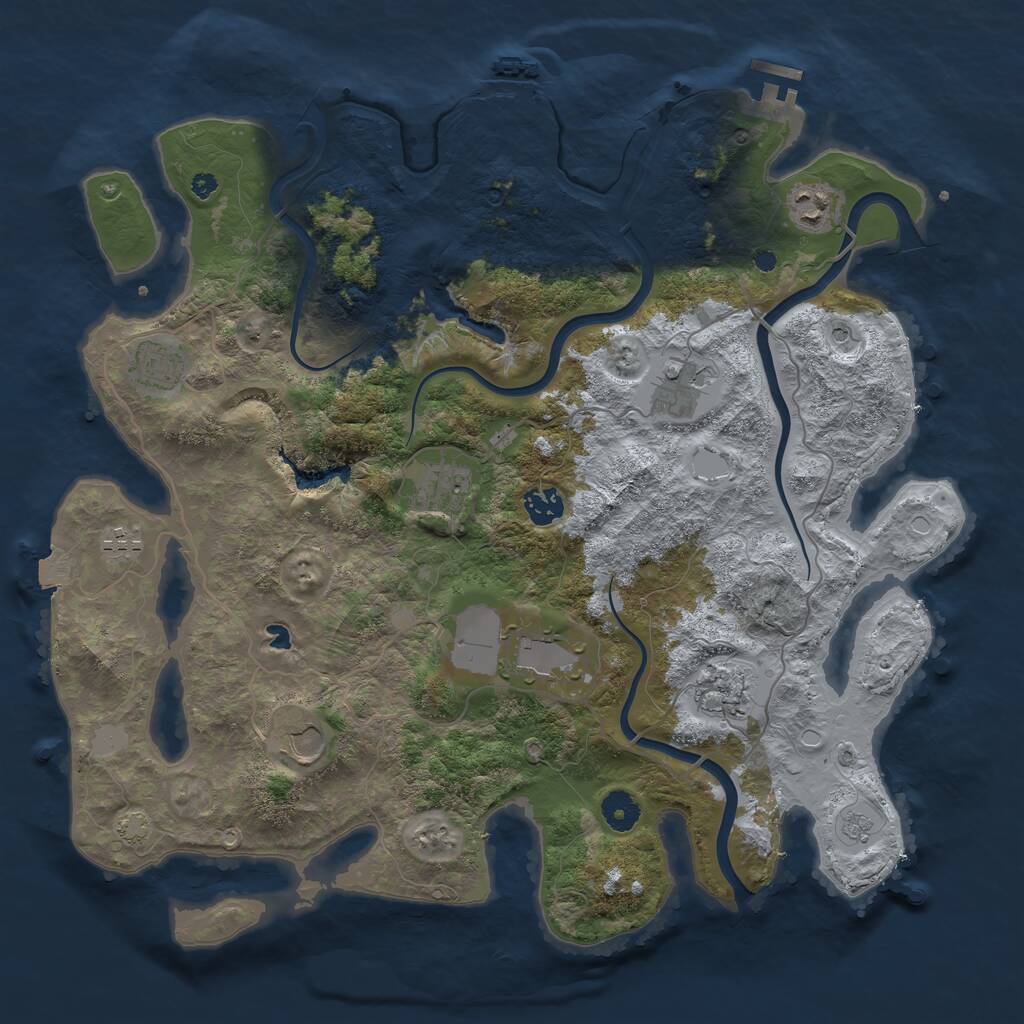 Rust Map: Procedural Map, Size: 4000, Seed: 77582, 15 Monuments