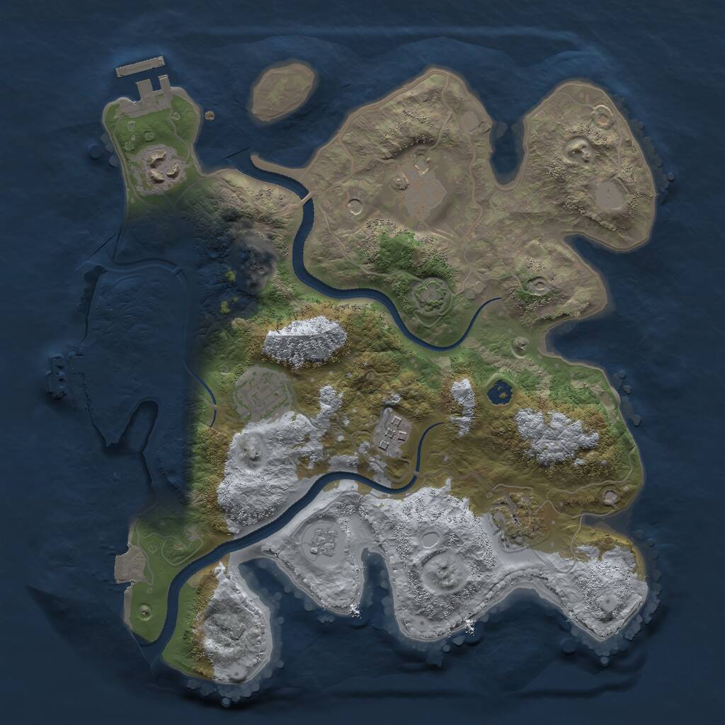 Rust Map: Procedural Map, Size: 3000, Seed: 1641891527, 11 Monuments