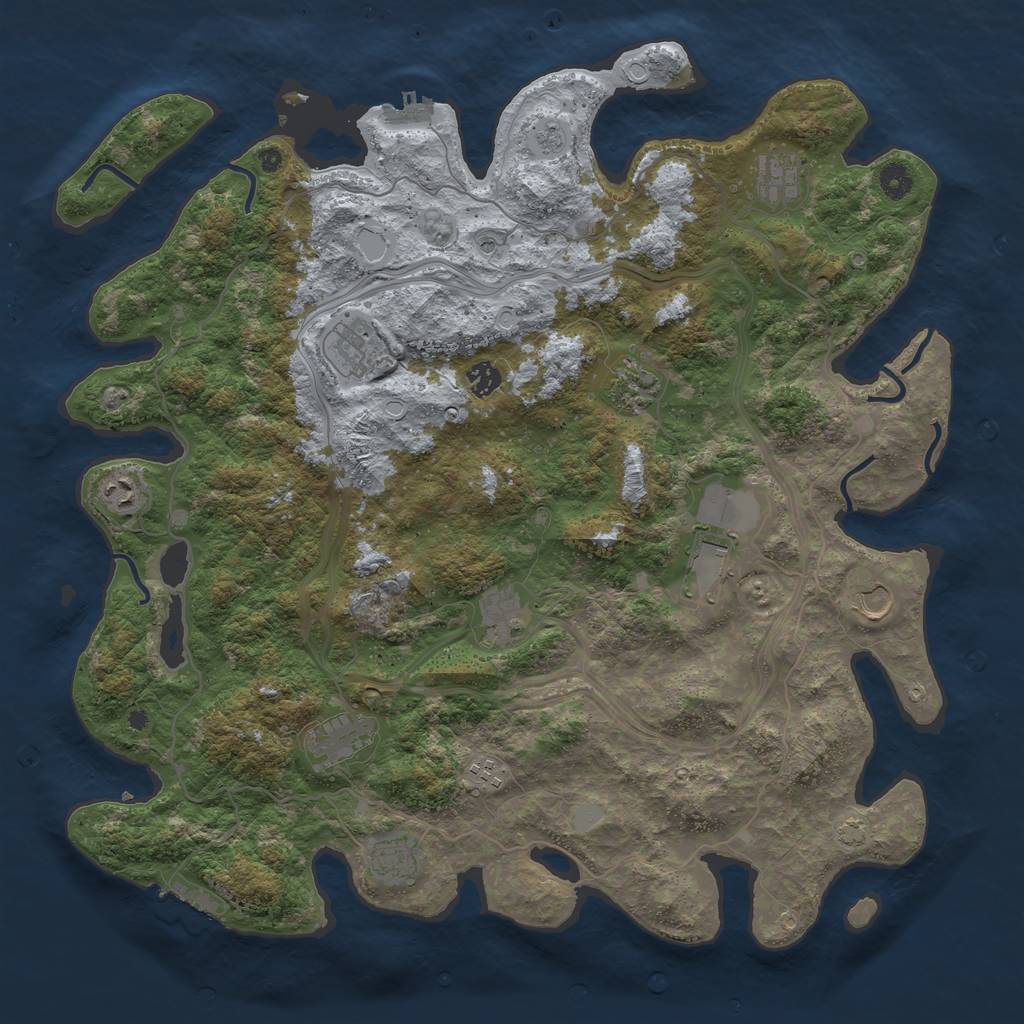 Rust Map: Procedural Map, Size: 4500, Seed: 1868024142, 19 Monuments