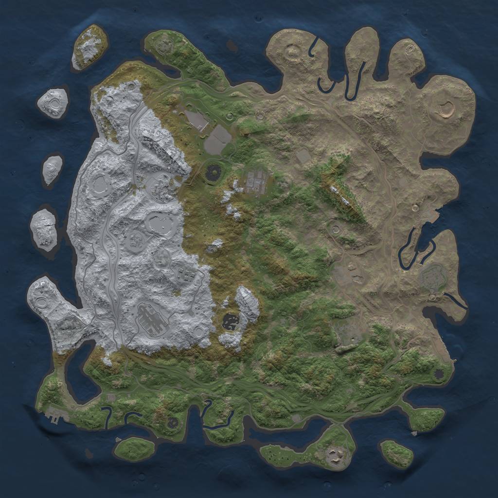 Rust Map: Procedural Map, Size: 4500, Seed: 652687254, 19 Monuments