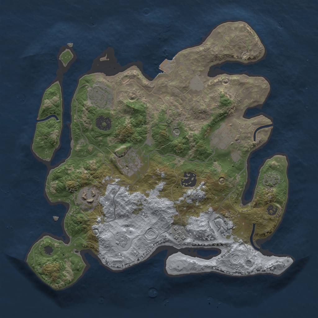 Rust Map: Procedural Map, Size: 3000, Seed: 11352, 13 Monuments