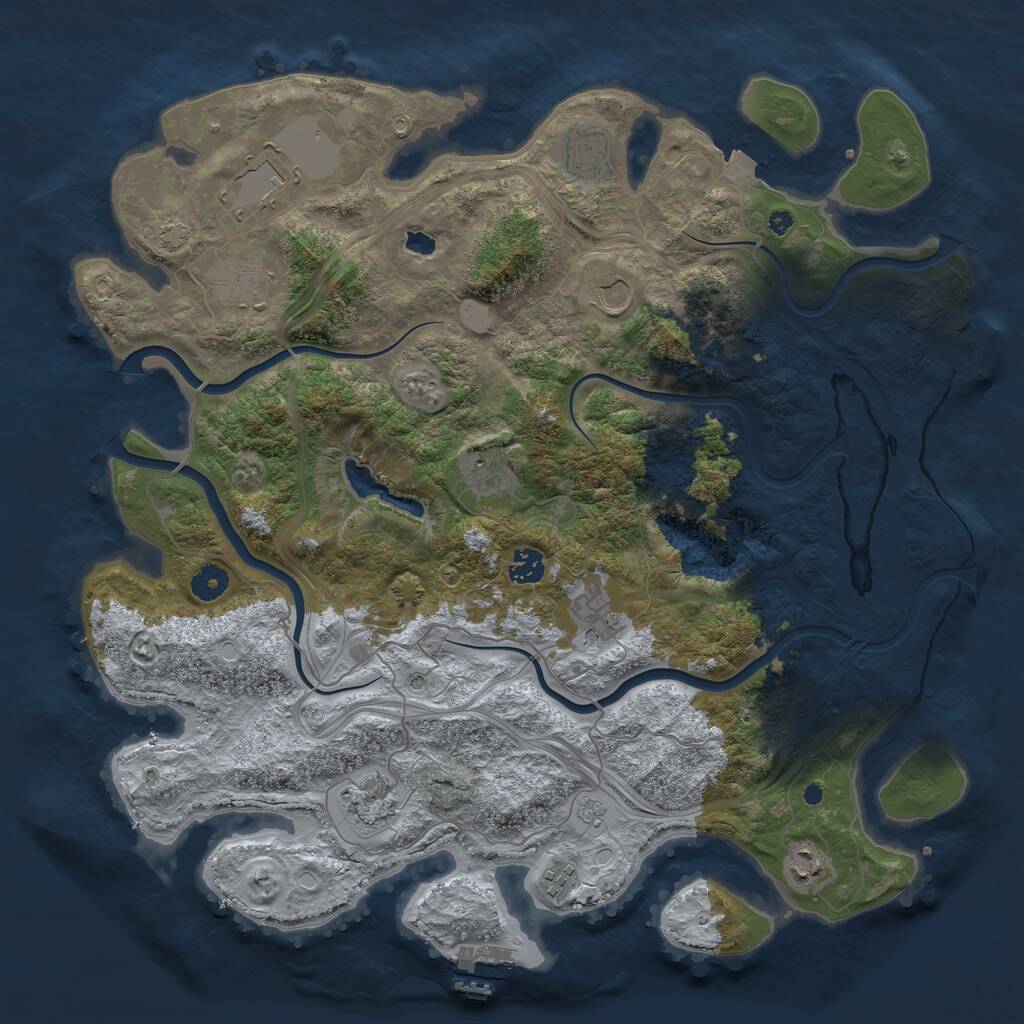 Rust Map: Procedural Map, Size: 4250, Seed: 1568751732, 16 Monuments