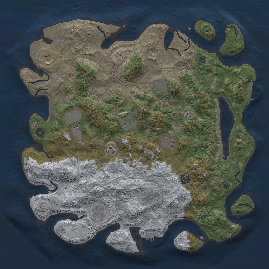 Rust Map: Procedural Map, Size: 4250, Seed: 1568751732, 17 Monuments