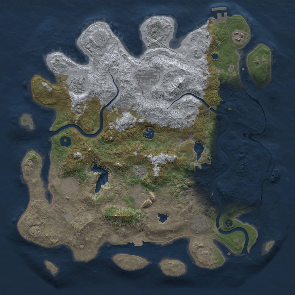 Rust Map: Procedural Map, Size: 4000, Seed: 32380, 14 Monuments