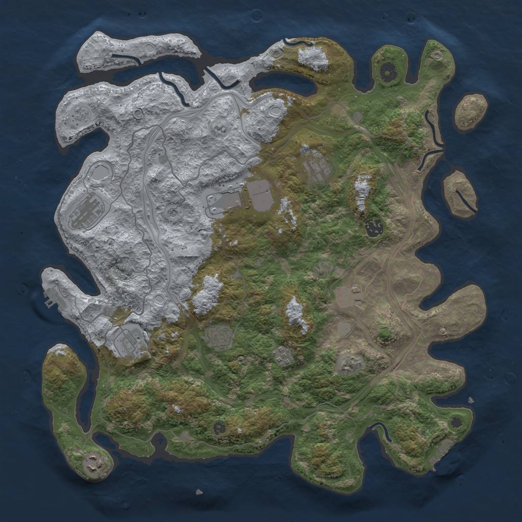 Rust Map: Procedural Map, Size: 4250, Seed: 225962119, 16 Monuments