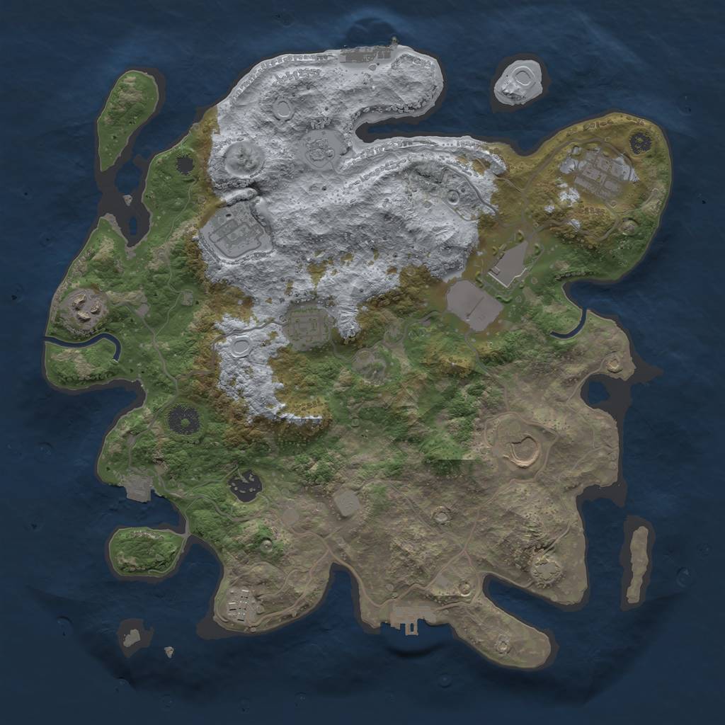 Rust Map: Procedural Map, Size: 3500, Seed: 112212, 15 Monuments