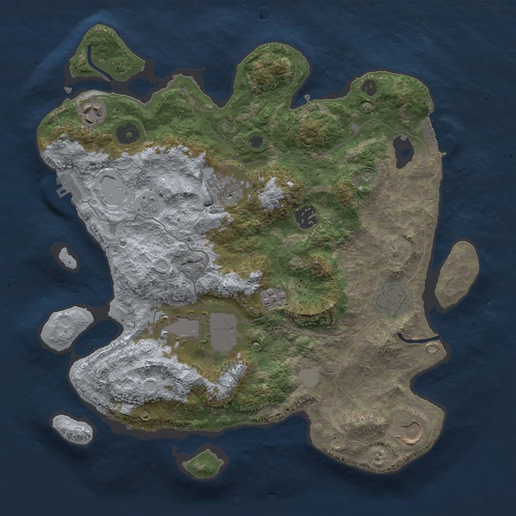 Rust Map: Procedural Map, Size: 3500, Seed: 320695458, 14 Monuments