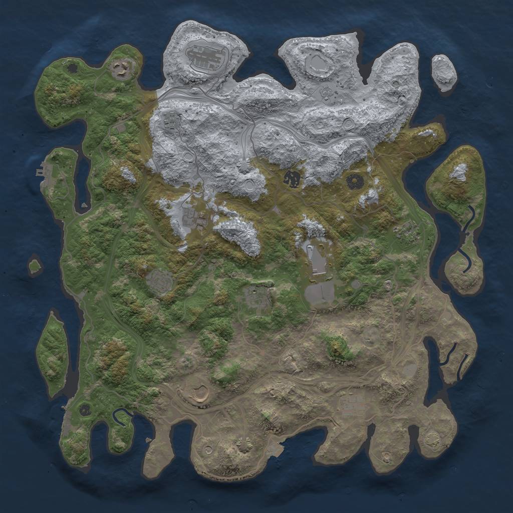 Rust Map: Procedural Map, Size: 4500, Seed: 574904440, 19 Monuments