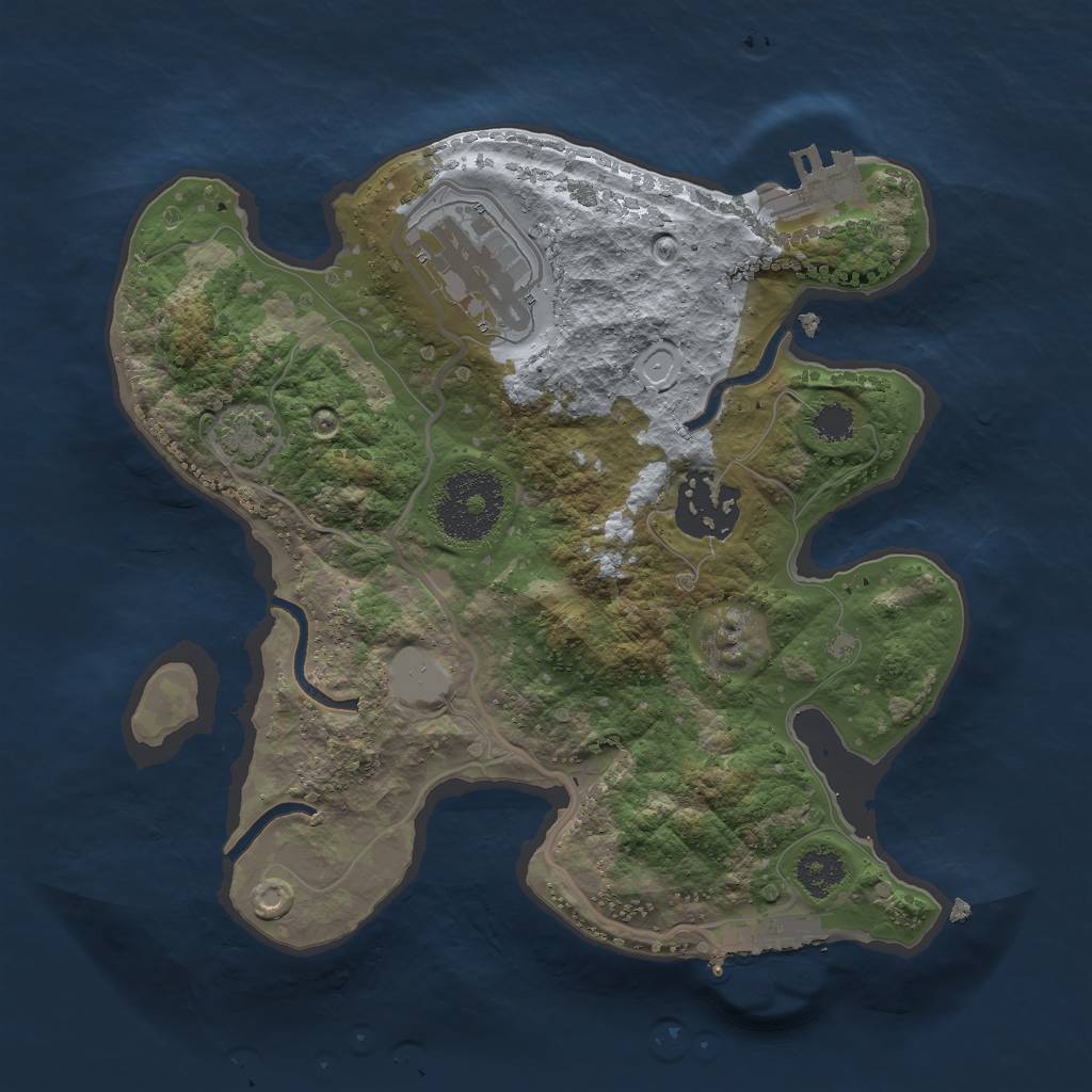 Rust Map: Procedural Map, Size: 2400, Seed: 1902331189, 8 Monuments