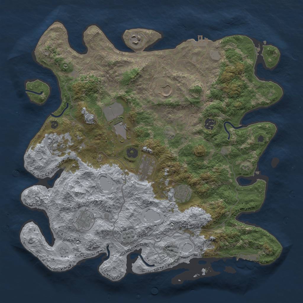 Rust Map: Procedural Map, Size: 4000, Seed: 789400, 16 Monuments