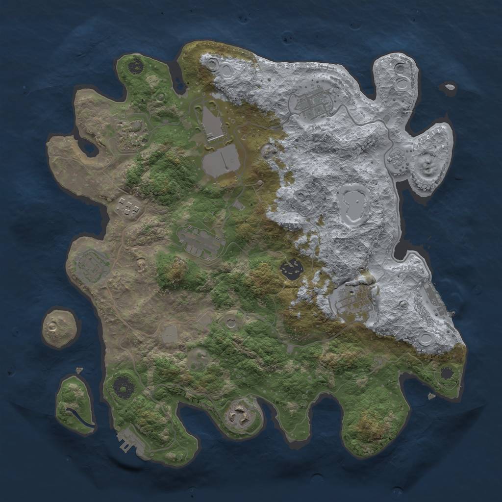 Rust Map: Procedural Map, Size: 3500, Seed: 1557428823, 16 Monuments