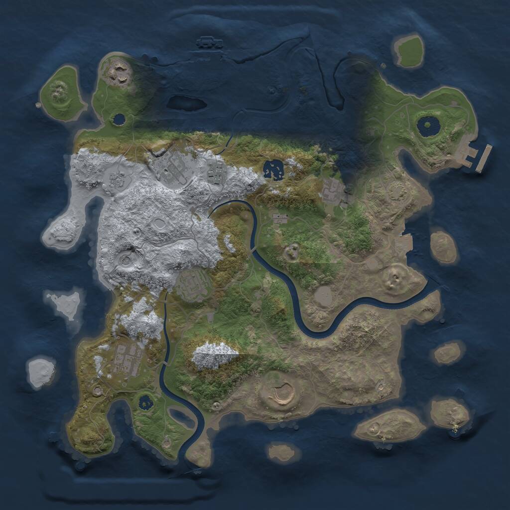 Rust Map: Procedural Map, Size: 3500, Seed: 978799, 14 Monuments