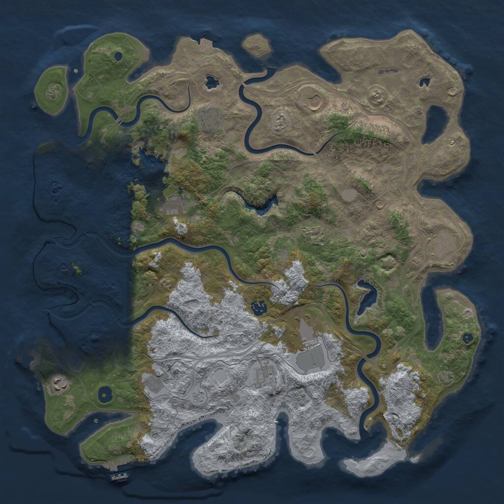 Rust Map: Procedural Map, Size: 4800, Seed: 431051612, 17 Monuments