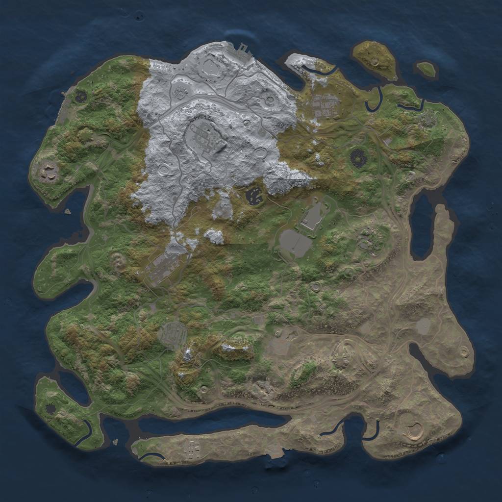 Rust Map: Procedural Map, Size: 4250, Seed: 878161294, 19 Monuments