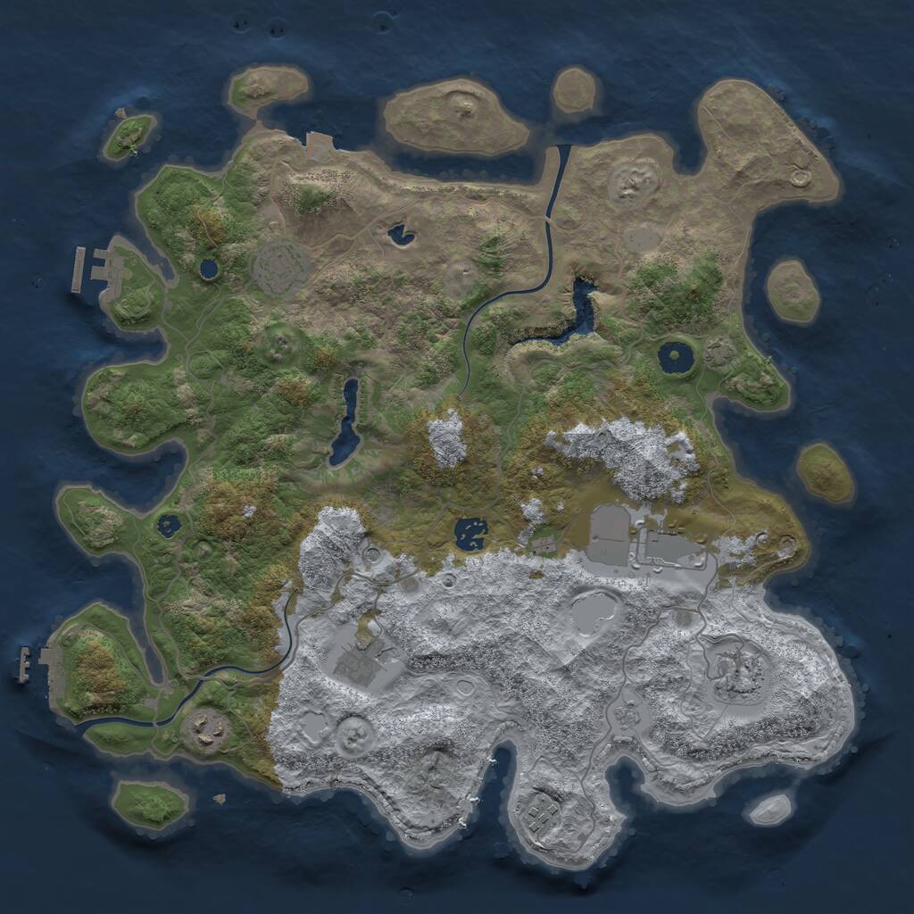Rust Map: Procedural Map, Size: 4000, Seed: 940546, 13 Monuments