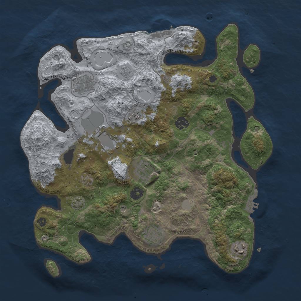 Rust Map: Procedural Map, Size: 3500, Seed: 234523, 15 Monuments