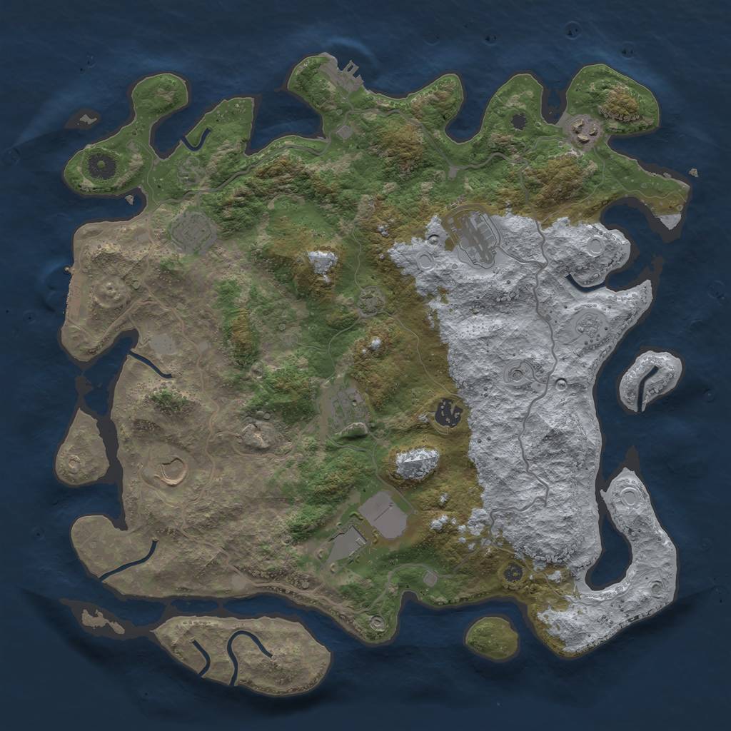 Rust Map: Procedural Map, Size: 4000, Seed: 180359, 15 Monuments