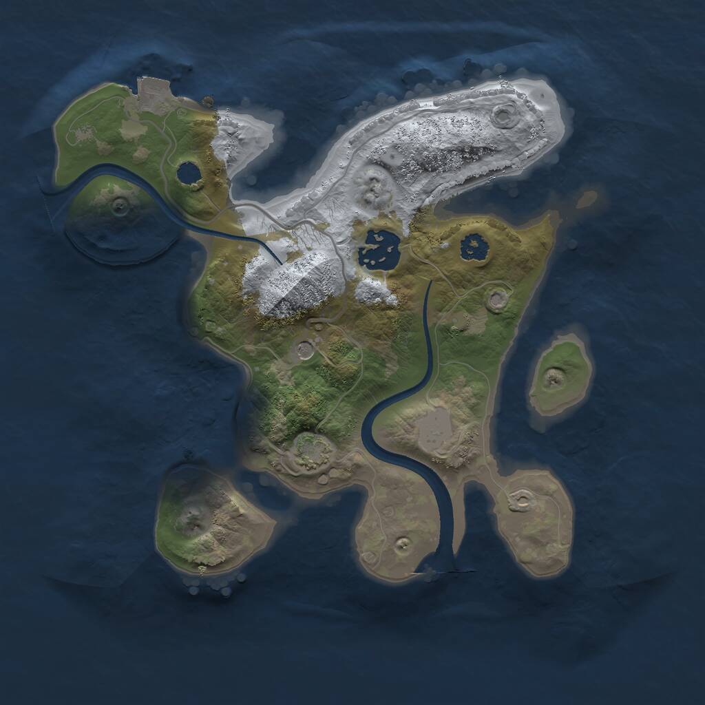 Rust Map: Procedural Map, Size: 2500, Seed: 1594704813, 4 Monuments