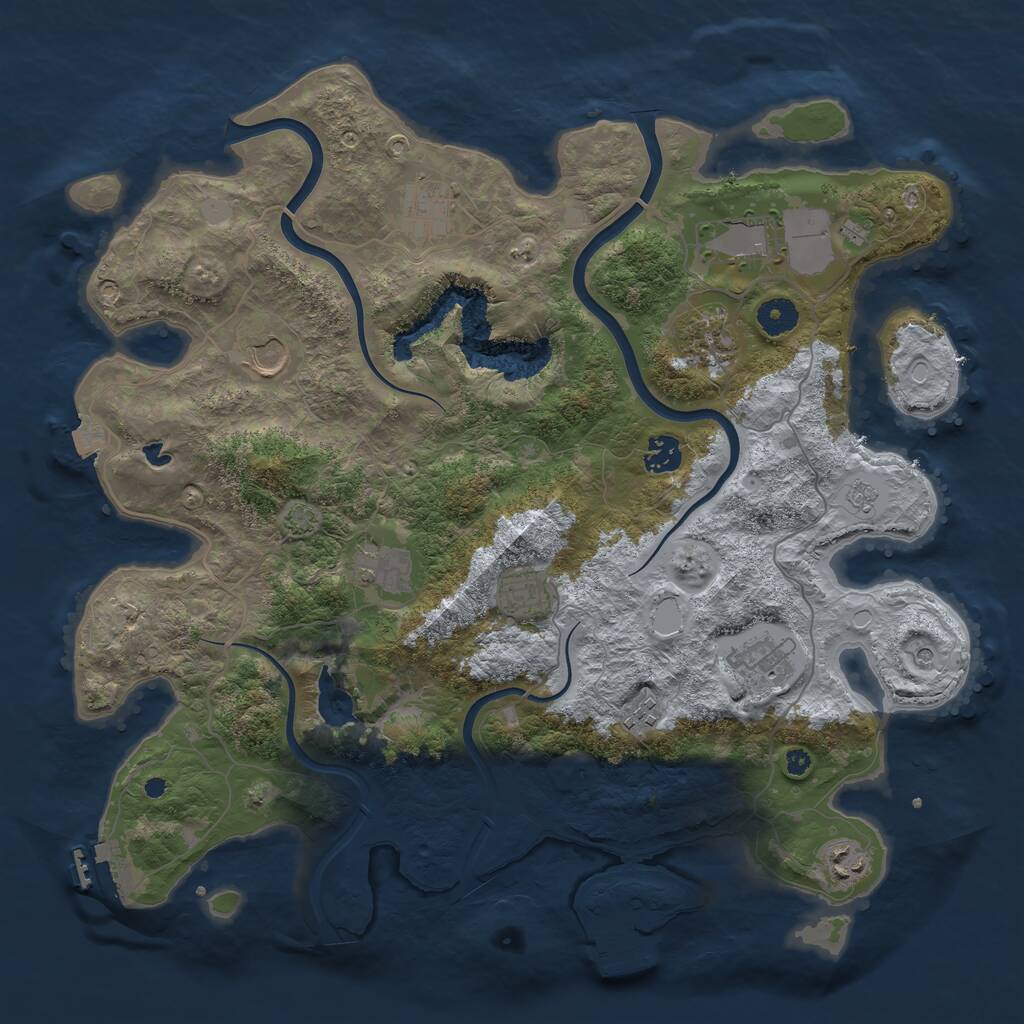 Rust Map: Procedural Map, Size: 4000, Seed: 658550, 16 Monuments