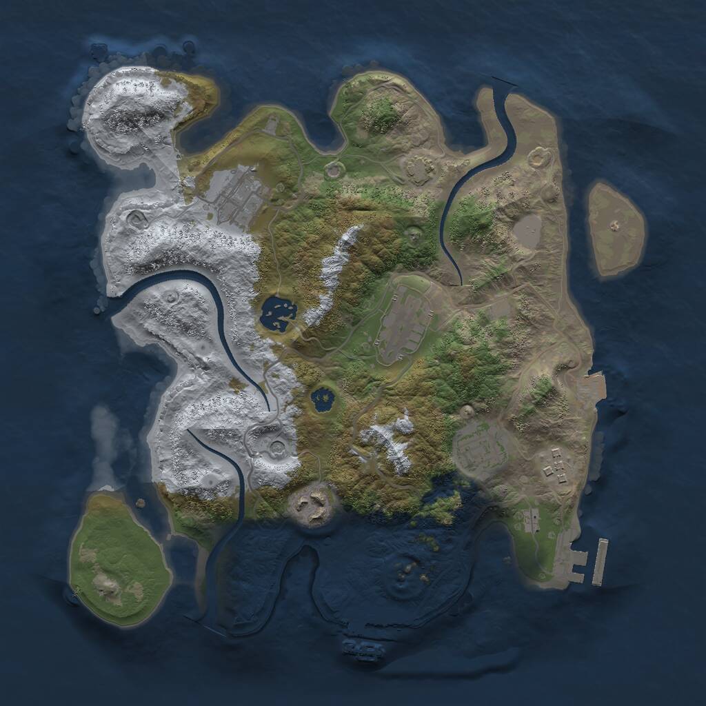 Rust Map: Procedural Map, Size: 3000, Seed: 7022, 11 Monuments
