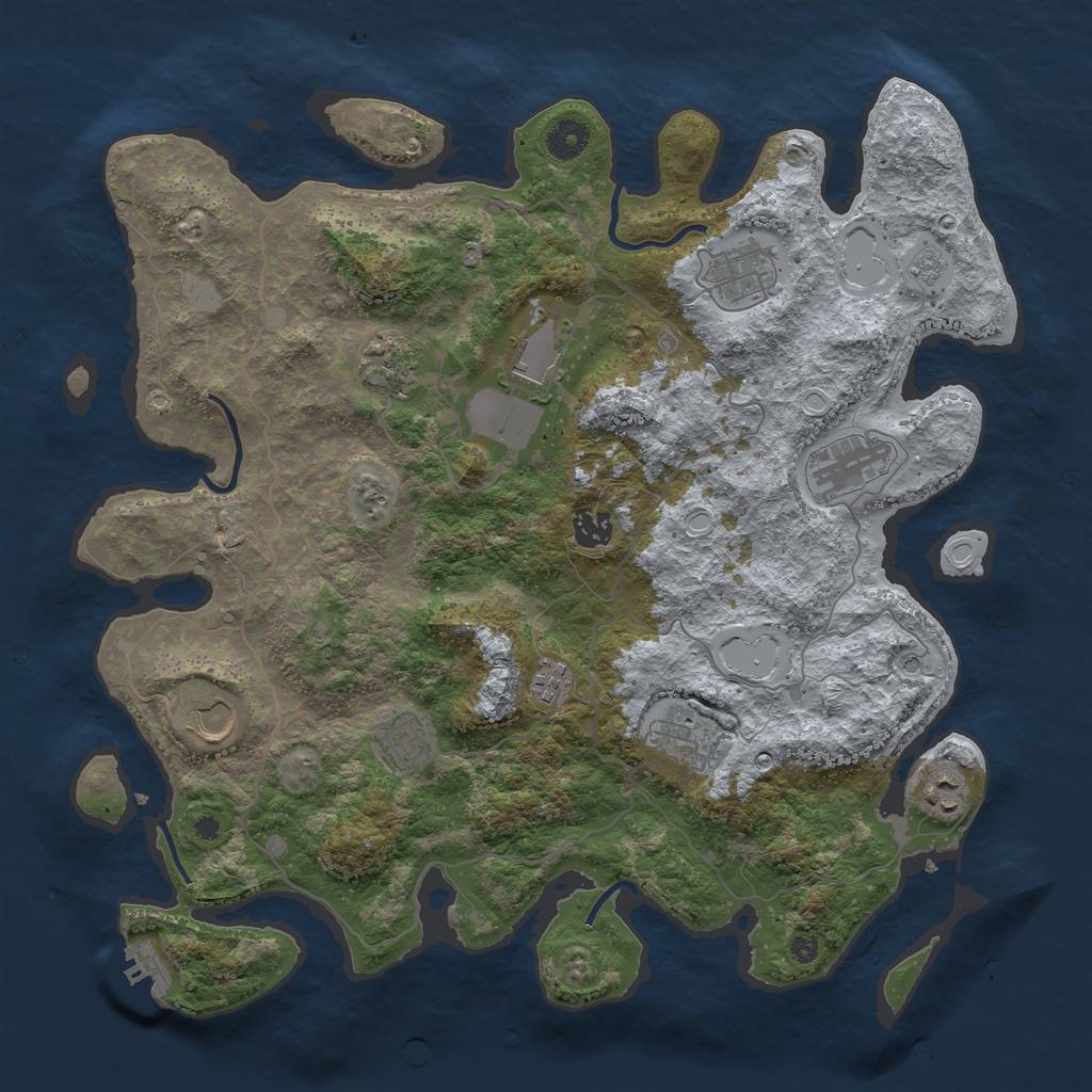 Rust Map: Procedural Map, Size: 4000, Seed: 447909, 16 Monuments