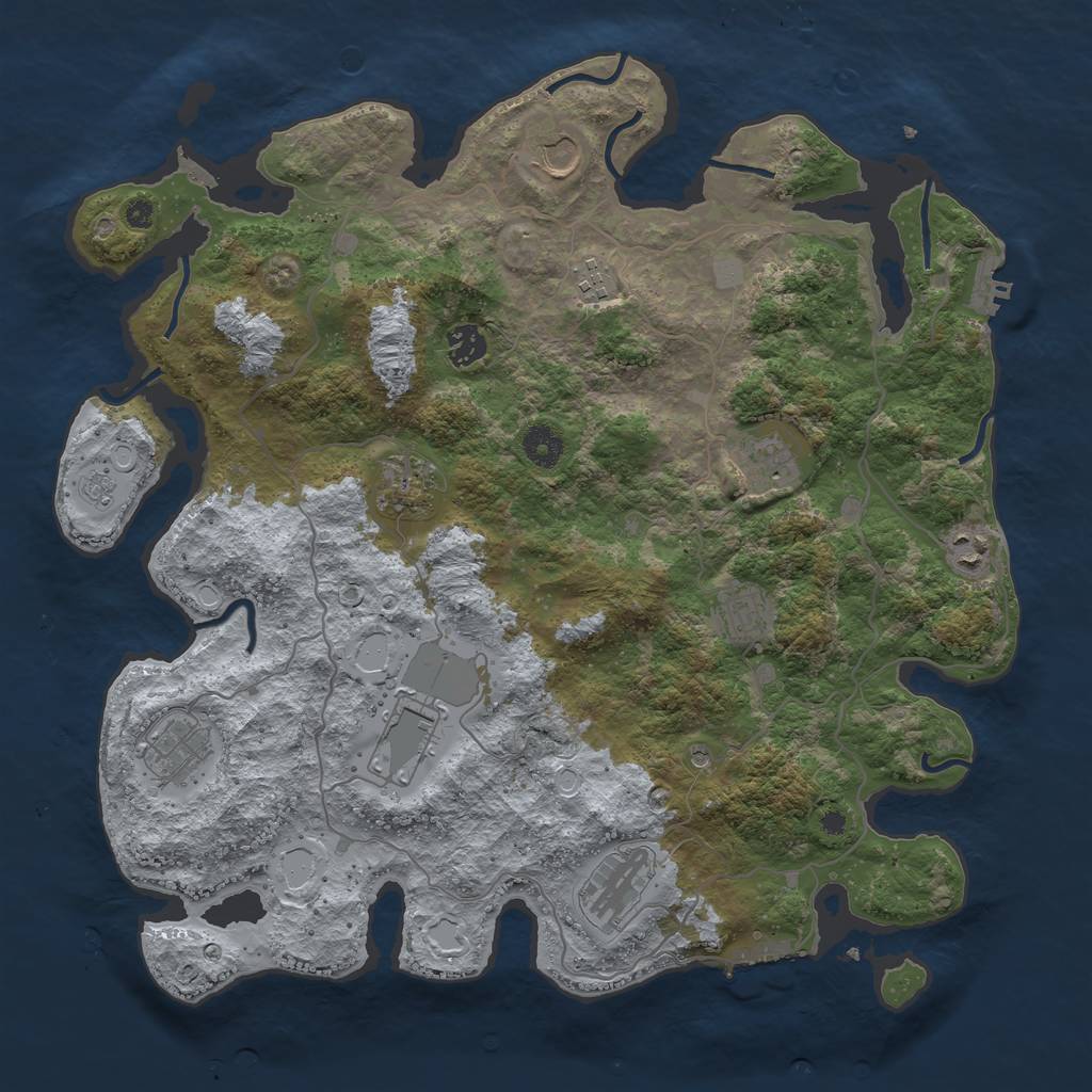 Rust Map: Procedural Map, Size: 4000, Seed: 1392422365, 17 Monuments