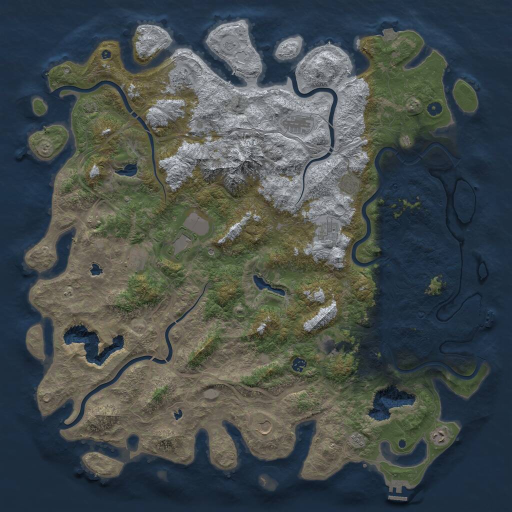 Rust Map: Procedural Map, Size: 5474, Seed: 411099482, 17 Monuments