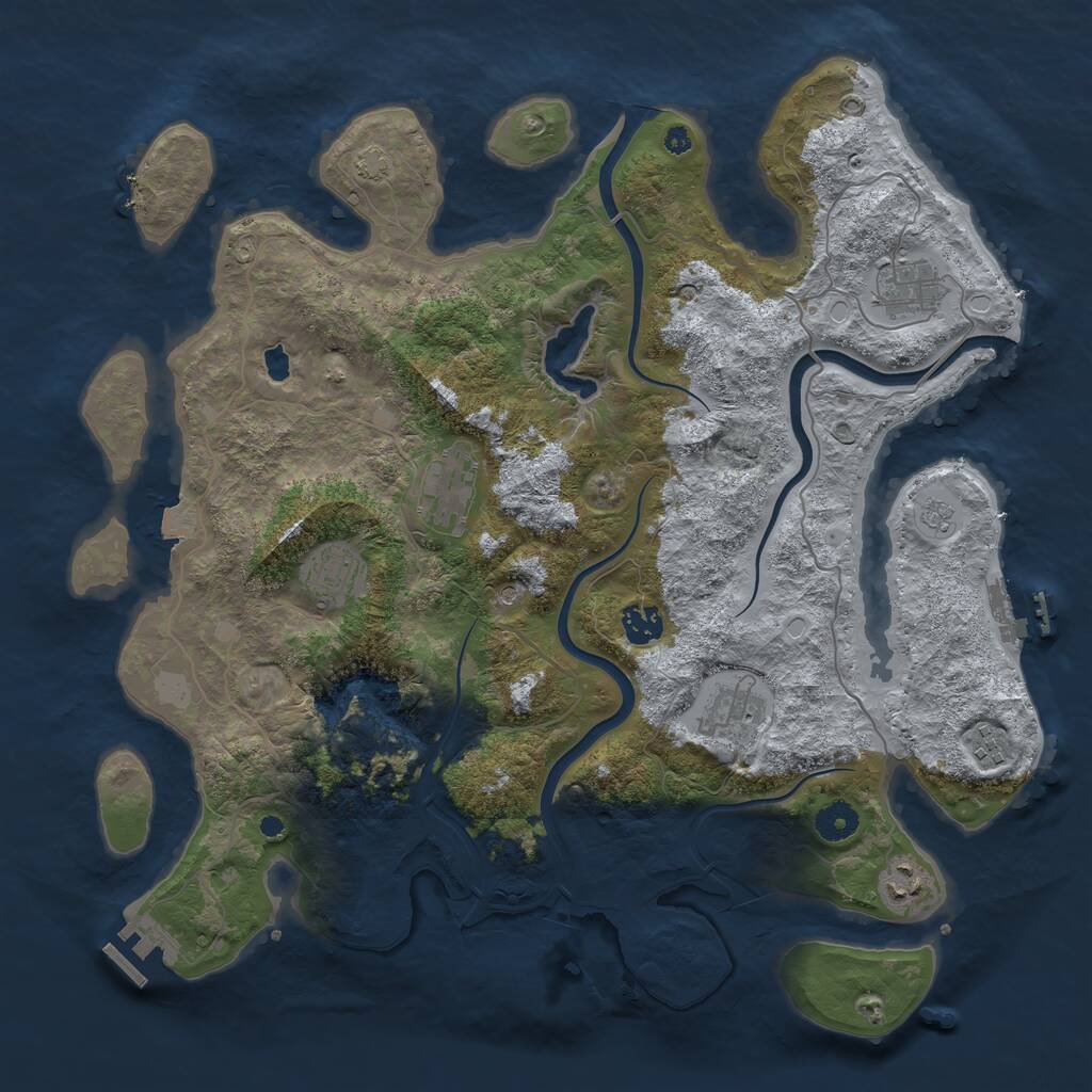 Rust Map: Procedural Map, Size: 4000, Seed: 986356, 13 Monuments