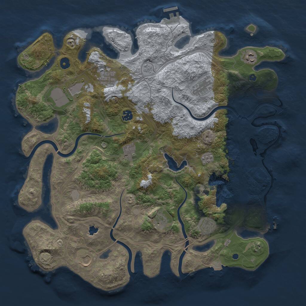Rust Map: Procedural Map, Size: 4250, Seed: 27651, 16 Monuments